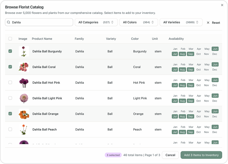 Inventory management interface
